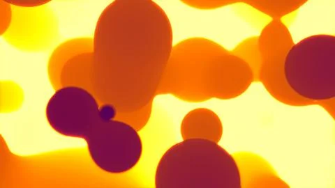 Purple dense gentle bubbles in space of golden orange bokeh light Stock-Illustration