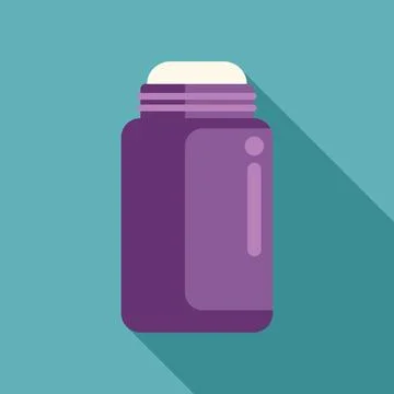 Purple deodorant stick casting long shadow on turquoise background Stock Illustration
