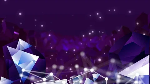 Purple diamonds background particles plexus geometric seamless loop Stock Footage 107520947