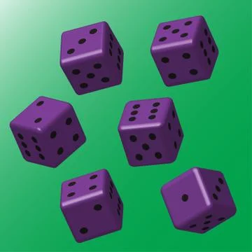 Purple Dice with Black Points Иллюстрация