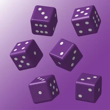 Purple Dice with White Points Stock Illustration