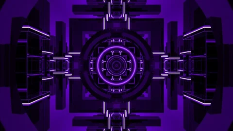 Purple digital artistic geometric background corridor Stock-Footage 108585573