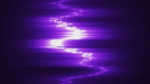 Purple digital audio waveform made of glowing pixels, symbolizing sound 動画素材 326446985