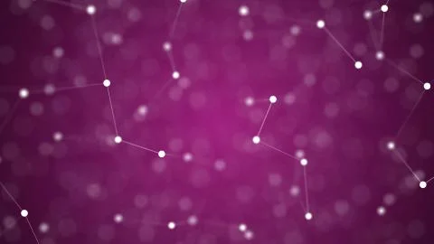 Purple digital background with plexus dots and lines 3d rendering. Stock Illustration