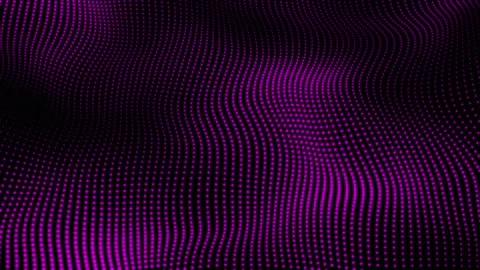 Purple digital dots form wave and black abstract background. Futuristic, Mo.. Stock Footage 247260814
