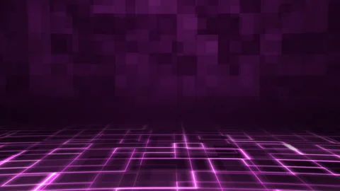 Purple Digital Grid Stage with Glowing Lines and Dark Background 스톡 동영상 316179902