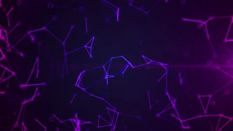 Purple digital network connection abstract background, with glowing nodes, .. Video stock 347305365