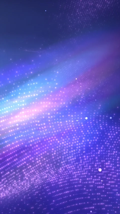 Purple digital particle wave with glowing dotted grid, soft light gradient,.. Stock Footage 337030156