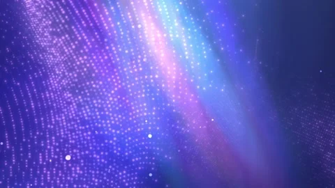Purple digital particle wave with glowing dotted grid Stock Footage 338031998