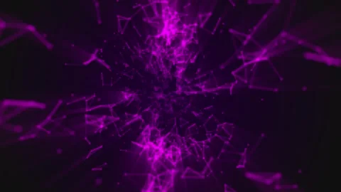 Purple digital plexus network tunnel abstract motion background Stock-Footage 347305370