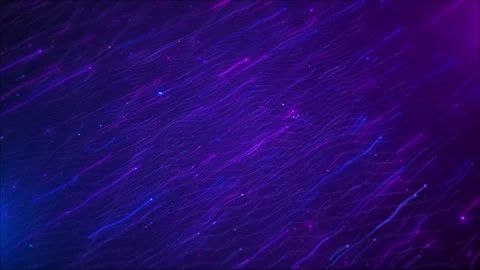 Purple digital wave background with flowing neon lines, blue highlights, tiny 库存影片 333980650