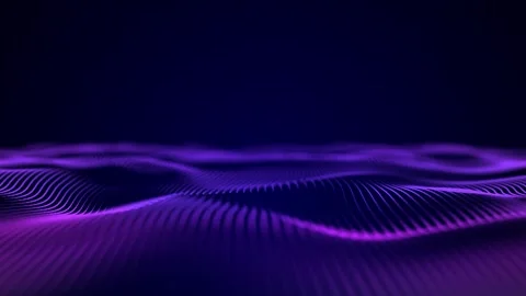 Purple digital waves with light reflections on dark purple. Stock Footage 270232619