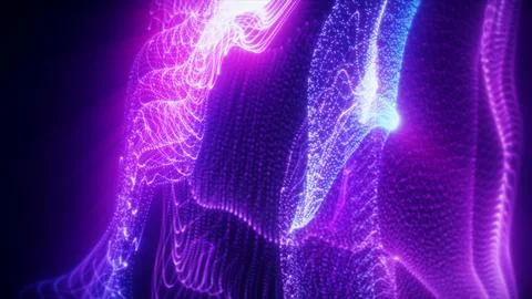 Purple Digital Waves Stock Photos
