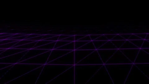 Purple Digital Wireframe Grid Motion Background Vidéo 343554972