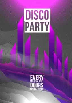 Purple Disco Party Flyer - Vector Illustration Stock Illustration