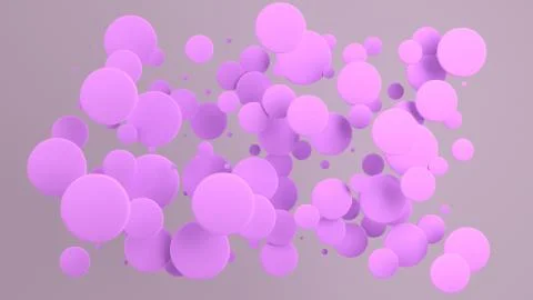 Purple discs of random size on white background Stock Illustration
