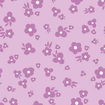 Purple ditsy small flowers repeat pattern design Stock Illustration