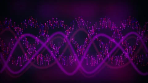 Purple DNA double helix strands rotate in a seamless loop Vídeos de archivo 343115244