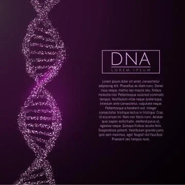 Purple DNA sequence glitter shiny vector illustration. Science molecule Stock Illustration