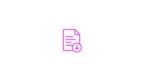 Purple document download icon on animation white background symbol file Stock Footage 321855355
