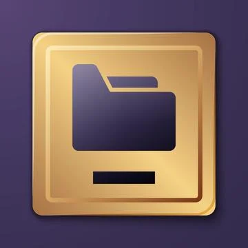 Purple Document folder icon isolated on purple background. Accounting binder Stock Illustration