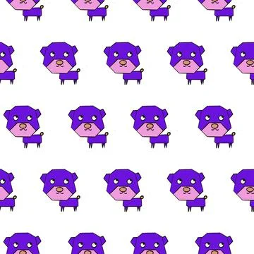 Purple dog pattern Stock Illustration