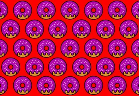 Purple Donut red Stock Illustration