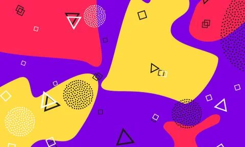 Purple Doodle Elements. Fluid Ornament. Coral 90s Stock Illustration