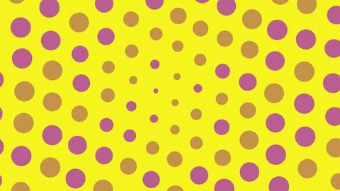 Purple dots pattern on a bright yellow background Illustrazione stock