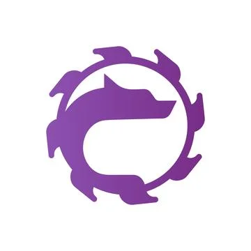 Purple dragon logo round sharp logo modern corporate, abstract letter logo Stock Illustration