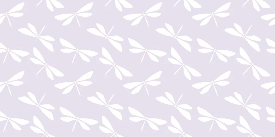 Purple dragonfly seamless repeat pattern background Illustrazione stock