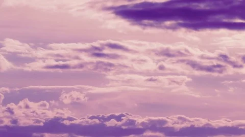 Purple Dramatic Sky at Sunset with Clouds. Stock Footage
