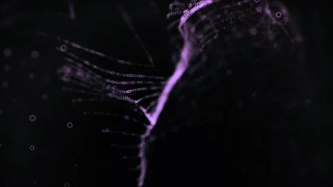 Purple dust particles flicker on the black background. Abstract image background Stock Footage 249257870