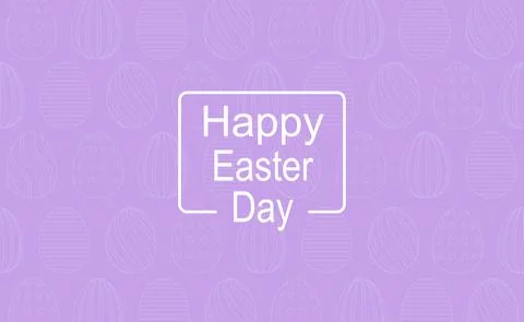 Purple Easter background with holiday elements - Vector 库存插图