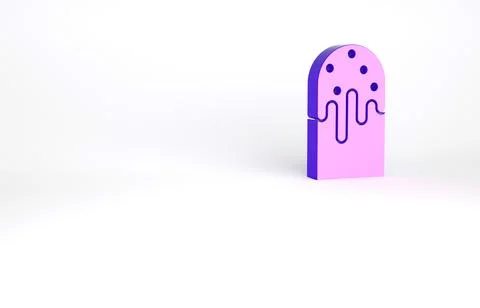 Purple Easter cake icon isolated on white background. Happy Easter. Minimalis Stock Illustration