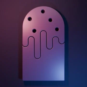 Purple Easter cake icon isolated on purple-blue background. Happy Easter. M.. Stock Illustration