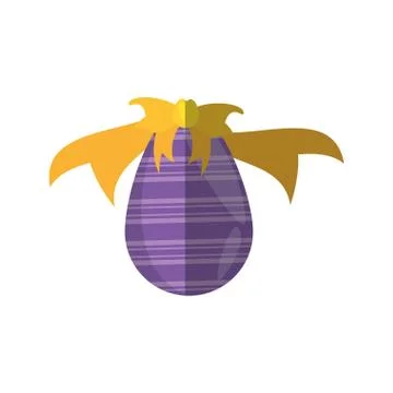 Purple easter egg bow decoration shadow Stock Illustration