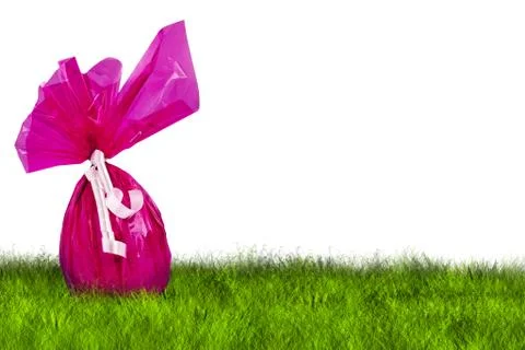 Purple Easter Egg hunt Stock Photos