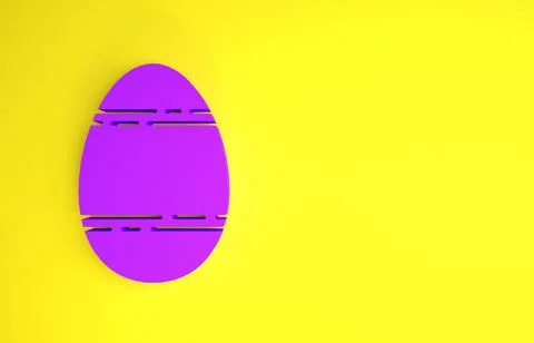 Purple Easter egg icon isolated on yellow background. Happy Easter. Minimalis イラスト素材