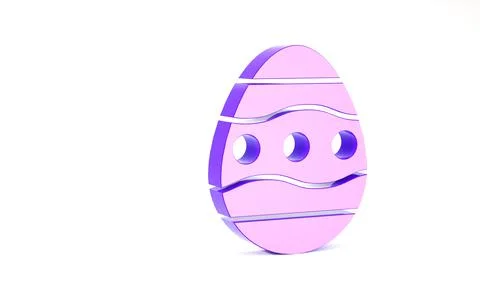 Purple Easter egg icon isolated on white background. Happy Easter. Minimalism Stock Illustration