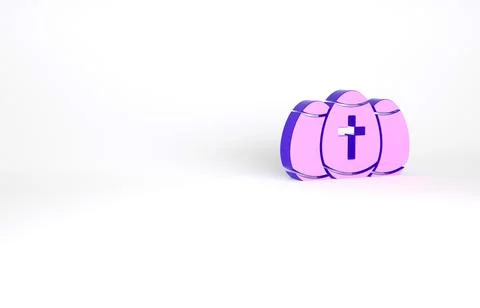 Purple Easter egg icon isolated on white background. Happy Easter. Minimalism Stock Illustration
