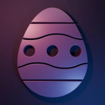 Purple Easter egg icon isolated on purple-blue background. Happy Easter. Mi.. 스톡 일러스트
