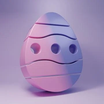 Purple Easter egg icon isolated on purple background. Happy Easter. Minimal.. Stock Illustration