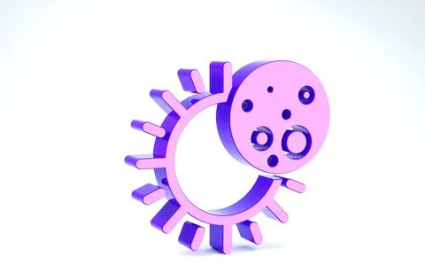 Purple Eclipse of the sun icon isolated on white background. Total sonar ecli Stock Illustration