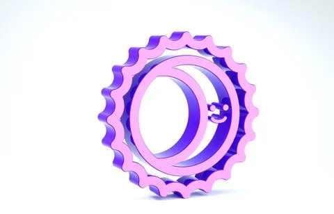 Purple Eclipse of the sun icon isolated on white background. Total sonar ecli Ilustração Stock