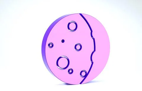 Purple Eclipse of the sun icon isolated on white background. Total sonar ecli Illustrazione stock