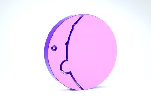 Purple Eclipse of the sun icon isolated on white background. Total sonar ecli Stock Illustration