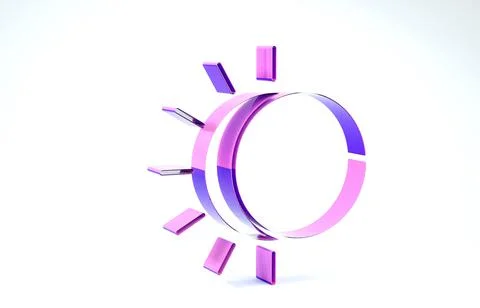 Purple Eclipse of the sun icon isolated on white background. Total sonar ecli Illustrazione stock