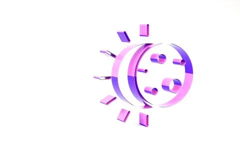 Purple Eclipse of the sun icon isolated on white background. Total sonar ecli Illustrazione stock