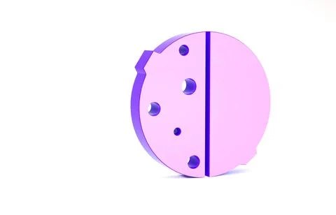 Purple Eclipse of the sun icon isolated on white background. Total sonar ecli Stock Illustration